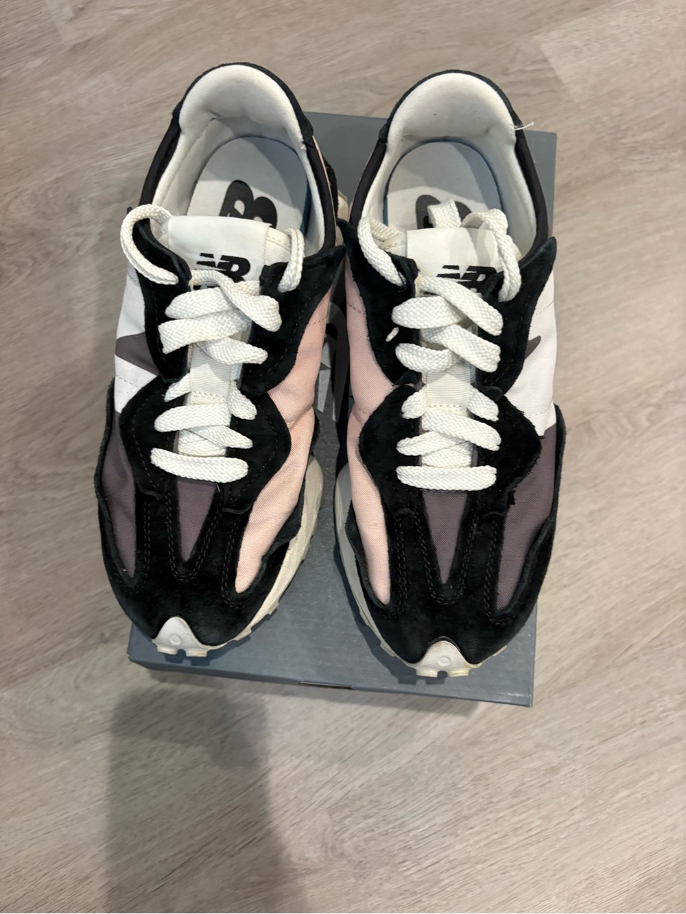 New Balance 327 Women's Black, Light Pink & Grey Retro Runner Sneakers